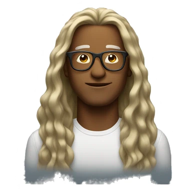Cool man with glasses and long hair sticker