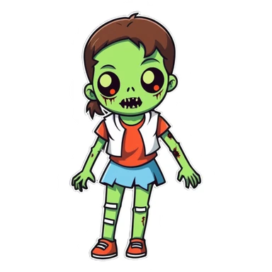 zombie girl sticker