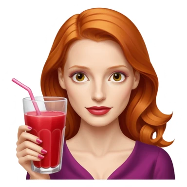 Jessica Chastain, making fruit punch sticker