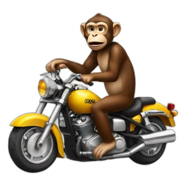 Idiot monkey on a motorcycle sticker