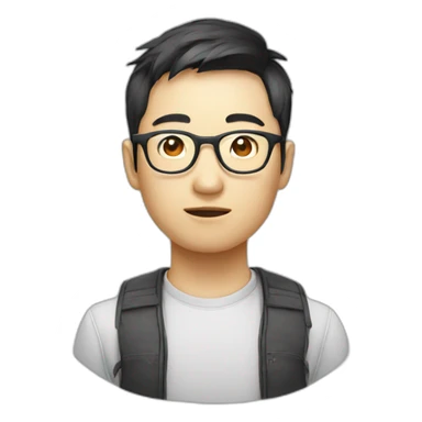 Korean web developer with glasses sticker
