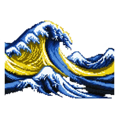 Wave with blue and yellow colors of Ukrainian flag sticker
