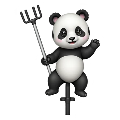 Panda on a pogo stick sticker