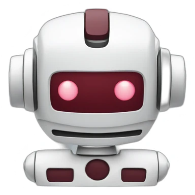 white and maroon robot sticker
