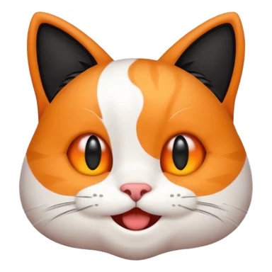 Make a Emoji cat whith black ears and white head sticker