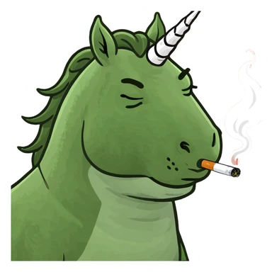 Unicorn with a cigarette  sticker
