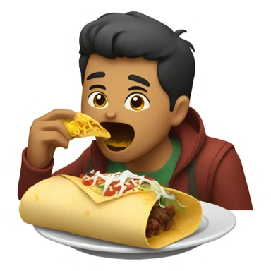 Mexican person eating a burrito  sticker