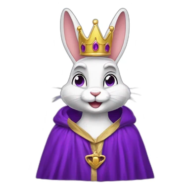 bugs bunny with crown and purple robe sticker