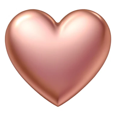 Simple elegant rose gold heart, metallic pink-gold finish sticker