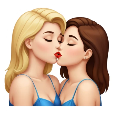 two women kissing sticker