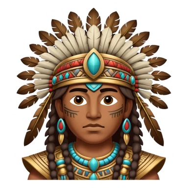 Ancient Toltec warrior with ornate headdress sticker