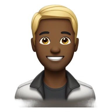 Black American Guy with black hair and blonde on top crossing his arms smiling sticker