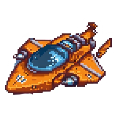 Orange space cruiser sticker