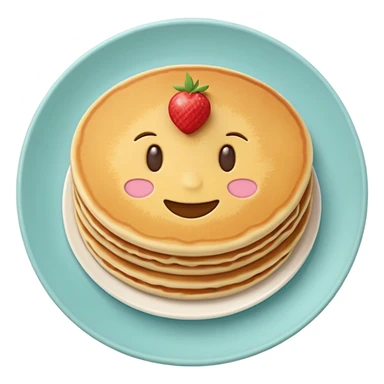 Vegetarian breakfast emoji icon, flat vector, minimal design, pastel colors, iOS emoji style, centered, transparent background, no eggs, no meat.” sticker
