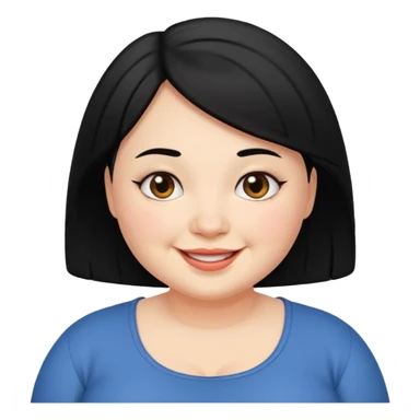 약간 통통한 여자 검은머리 sticker