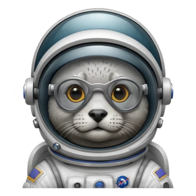seal wearing glasses in astronaut helmet sticker
