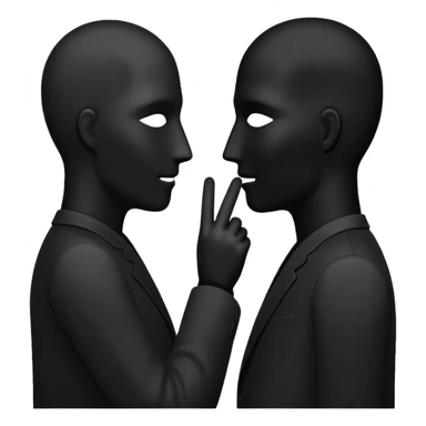 two faceless silohuettes speaking sticker