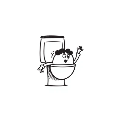 Skibidi Toilet, hand-drawn doodle style sticker
