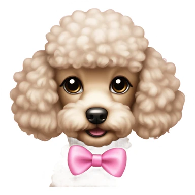 Baby poodle with pink now sticker