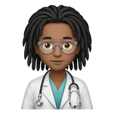  doctor with black dreadlock sticker
