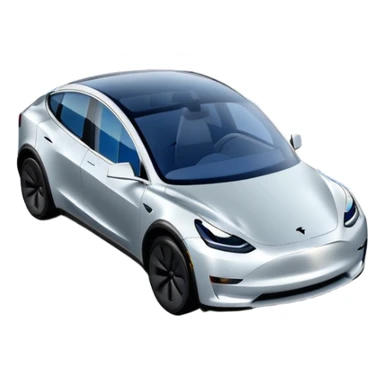 A Tesla Model Y parallel parking with a blue trajectory showing the planned path sticker