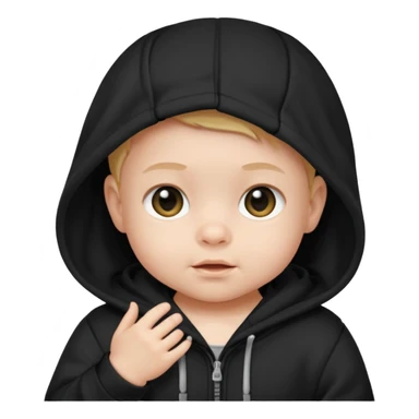 baby with black hoodie sticker