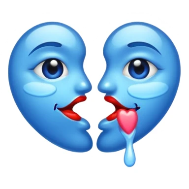 Blue kiss mark sticker