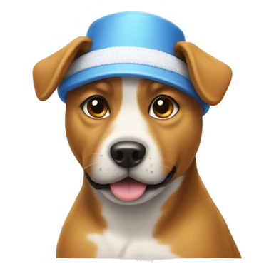 dog with bathing hat sticker