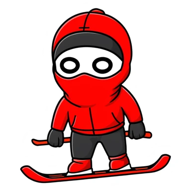 robber in a red ski mask sticker