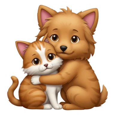 dog hug cat sticker