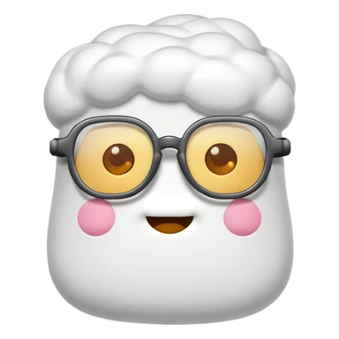 colored marshmallow with glassess sticker