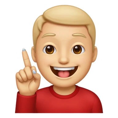 A emoji putting it pointer finger nail in its moth  sticker