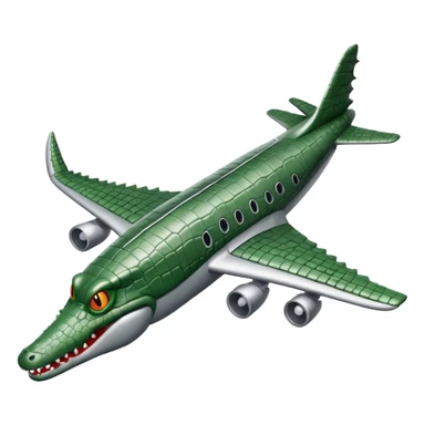 gray plane with a crocodile head sticker