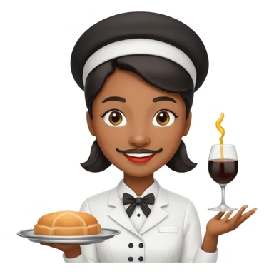 mustached black waiter woman sticker