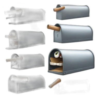 evil mailboxes with baseball bats cartoon sticker