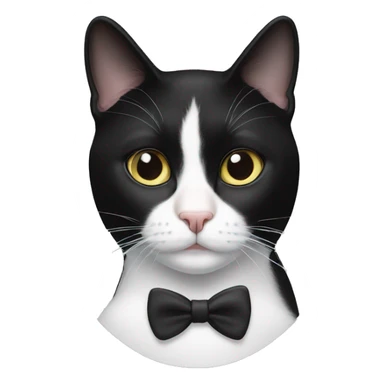 tuxedo cat with one opaque eye sticker