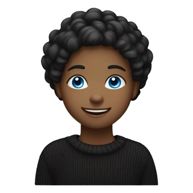 smiling girl in black sweater blue eyes sticker