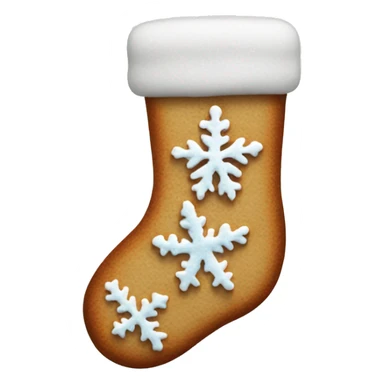 frosted gingerbread cookie shaped like a winter sock sticker