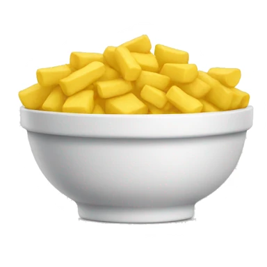 a white bowl filled with yellow crips  sticker