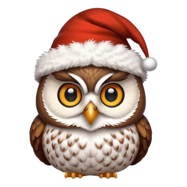 
Owl , Christmas hat  sticker