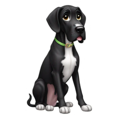 Black great dane sticker