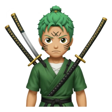 zoro in a battle field with 3 styles sword sticker