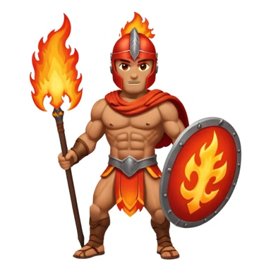 Spartan with fire all around him sticker