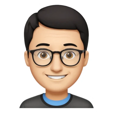 Emoli hombre con lentes poco cabello negro y nariz grande sticker