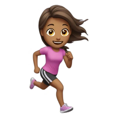 girl runs to right sticker