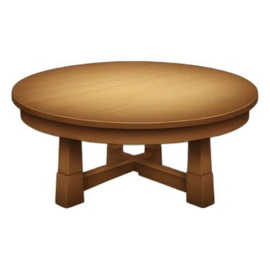 a large round wooden table sticker