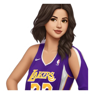 selena gomez with lakers jersey sticker