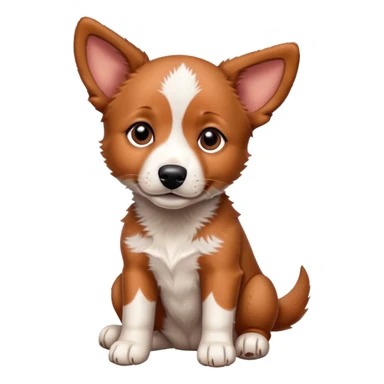 Red heeler puppy with one ear up and one ear down sticker