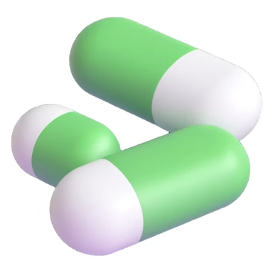 green and white pill sticker