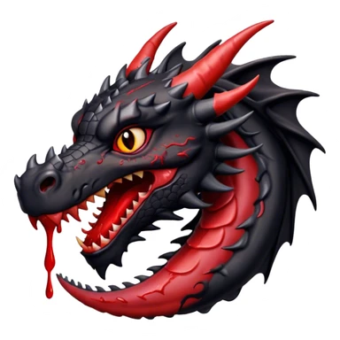 Black dragon with blood drips sticker